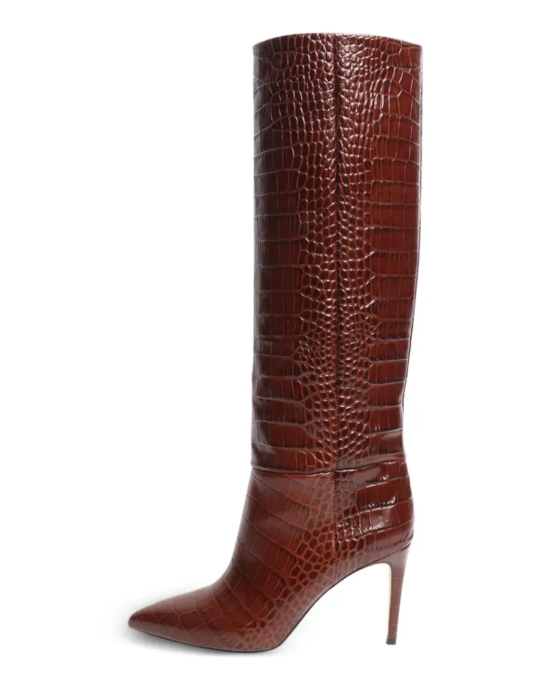 Paris Texas Kniehohe Stiefel mit Kroko-Effekt - Braun Braun