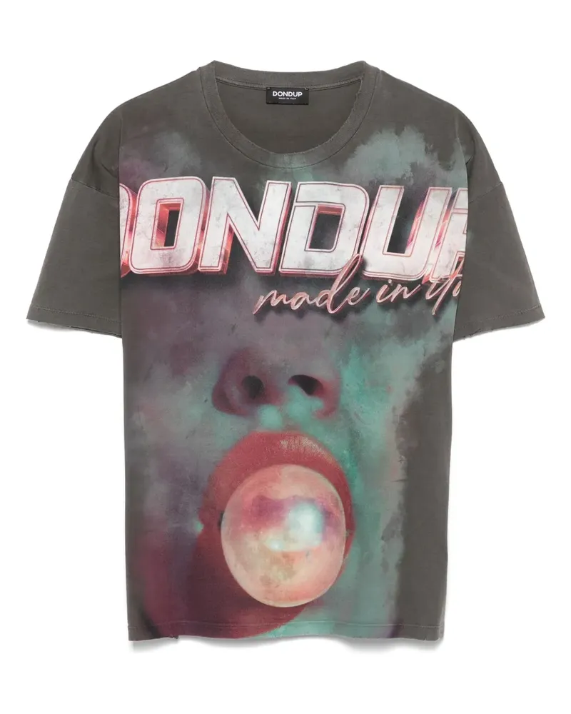 Dondup T-Shirt mit Logo-Print - Grau Grau