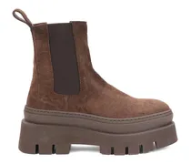 Chelsea-Boots mit Plateau - Braun