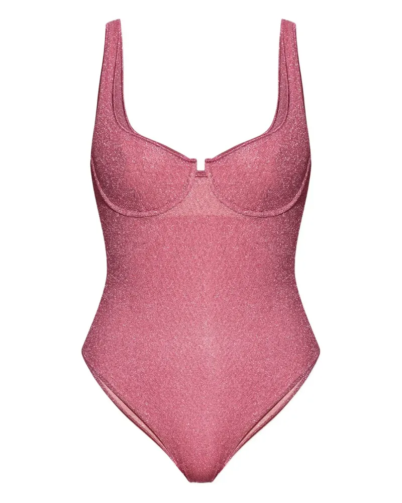 Oséree Bügel-Badeanzug mit Glitter - Rosa Rosa