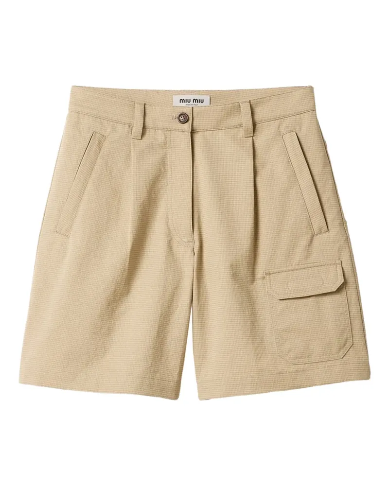 Miu Miu Shorts mit Logo - Nude Nude