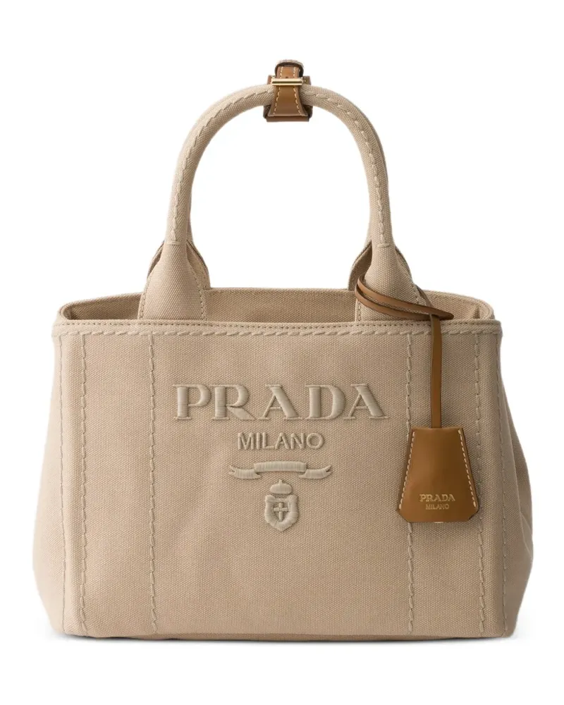 Prada Jardini re small cotton canvas bag - Nude Nude