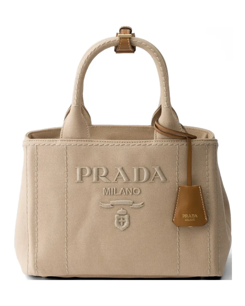Prada Jardini re small cotton canvas bag - Nude Nude