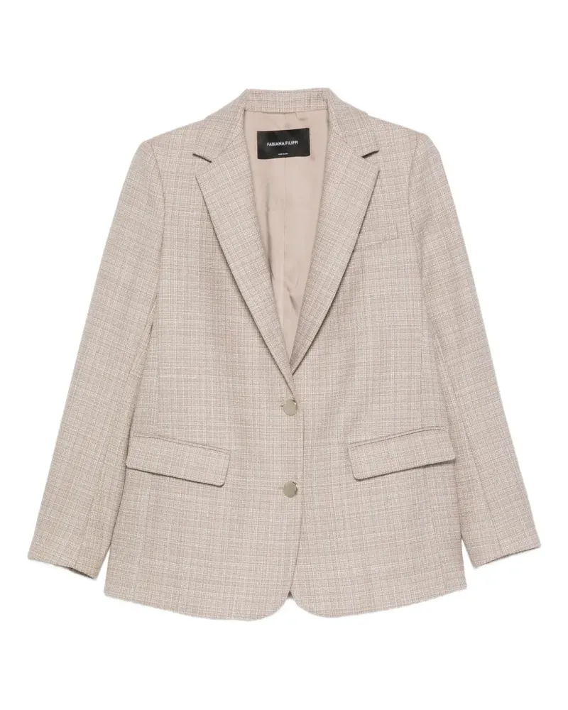 Fabiana Filippi checked-pattern single-breasted blazer - Nude Nude