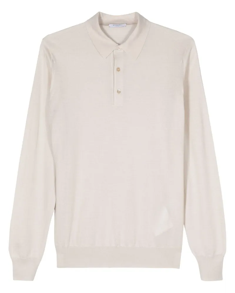 Boglioli Fein gestricktes Poloshirt - Nude Nude