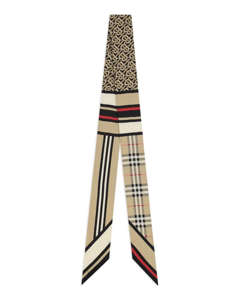 Burberry check-pattern silk scarf - Nude Nude