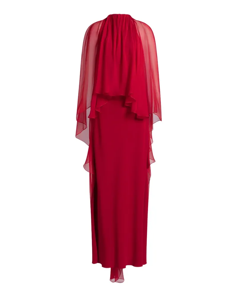 Alberta Ferretti Maxikleid mit Cape-Overlay - Rot Rot