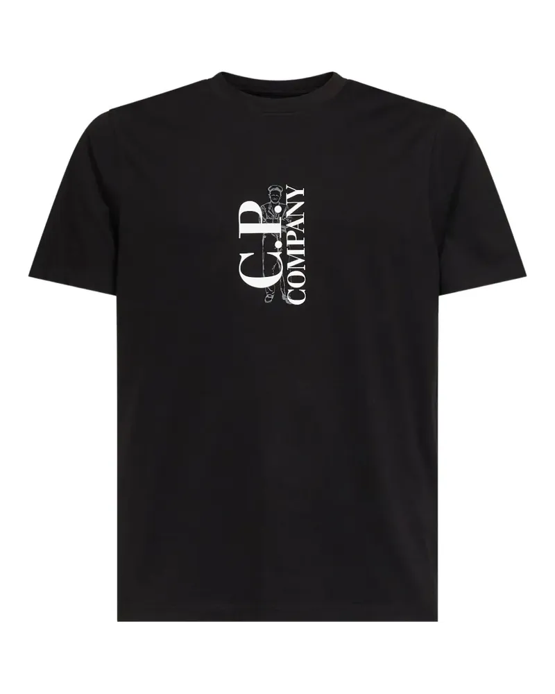 C.P. Company T-Shirt mit Logo-Print - Schwarz Schwarz