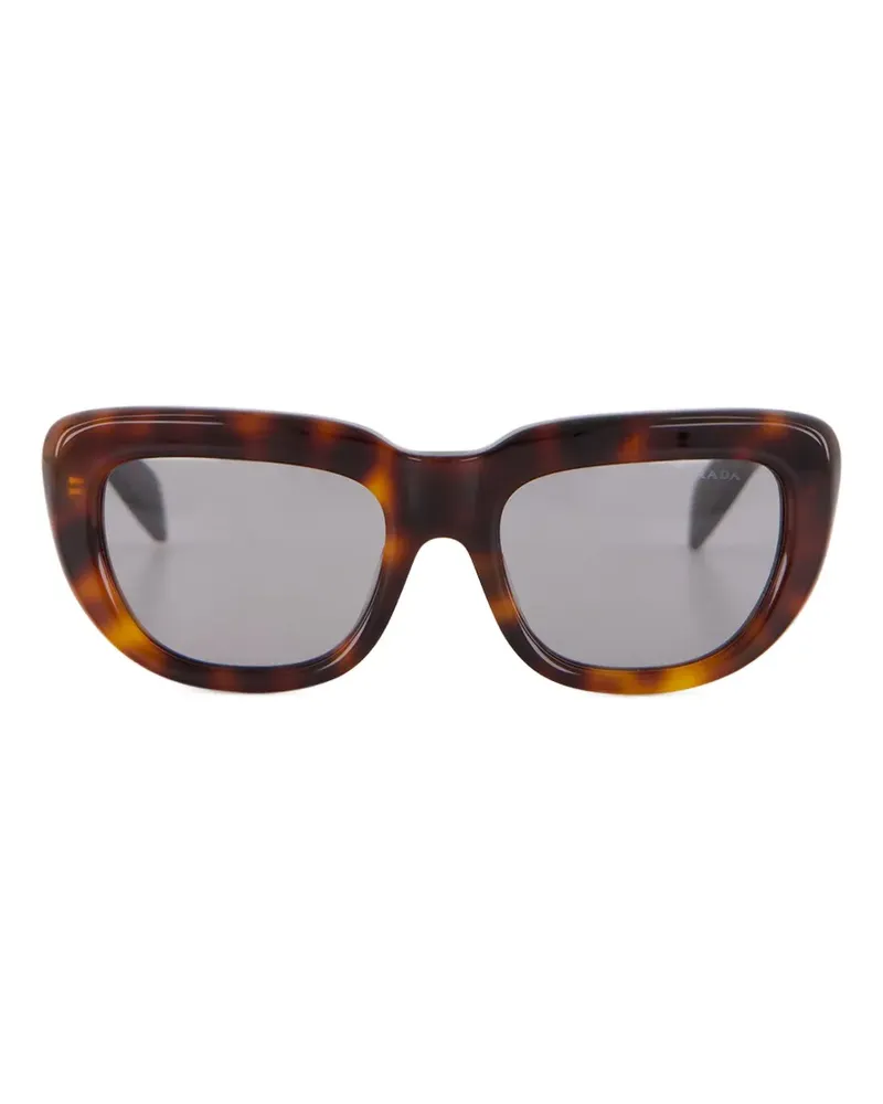 Prada tortoise-shell rectangle-frame sunglasses - Braun Braun