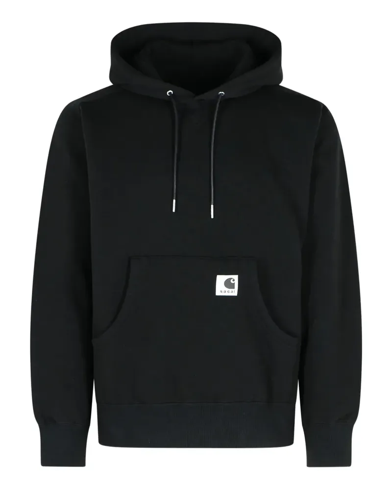 Sacai Hoodie mit Kordelzug - Schwarz Schwarz