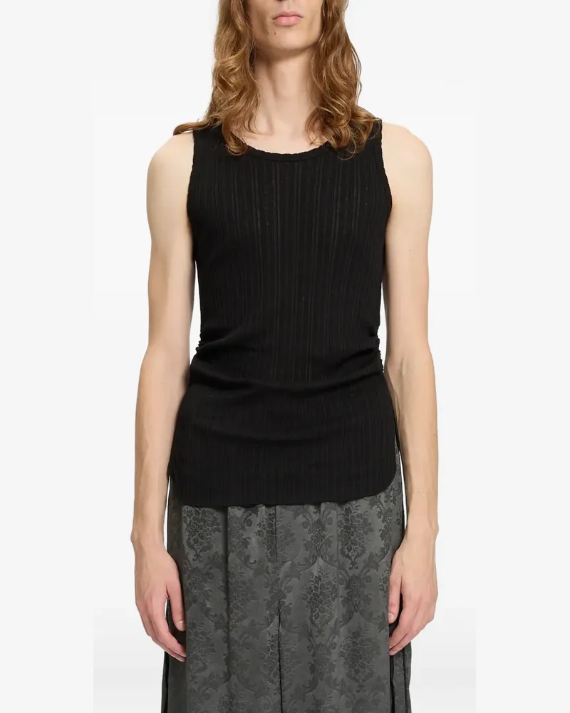 Ann Demeulemeester Boris Tanktop mit Knitteroptik - Schwarz Schwarz