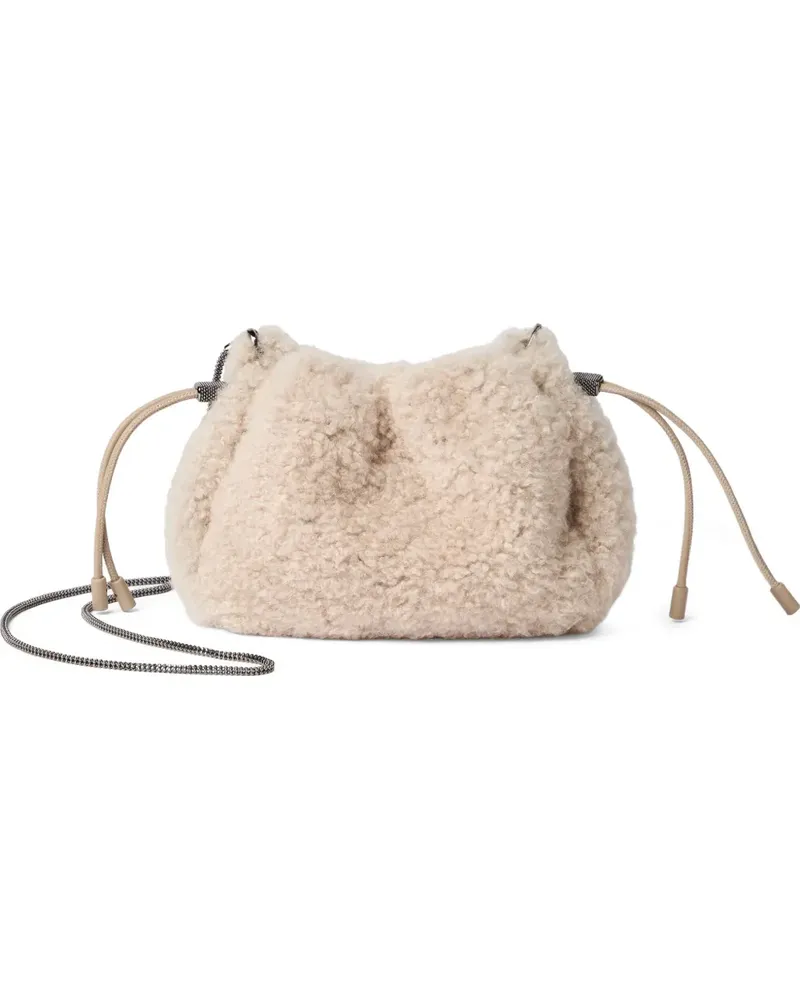 Brunello Cucinelli Mini Mellow Beuteltasche - Nude Nude