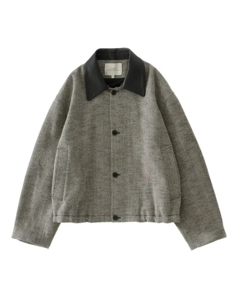 Studio Nicholson Howth Jacke mit Fischgrätenmuster - Grau Grau