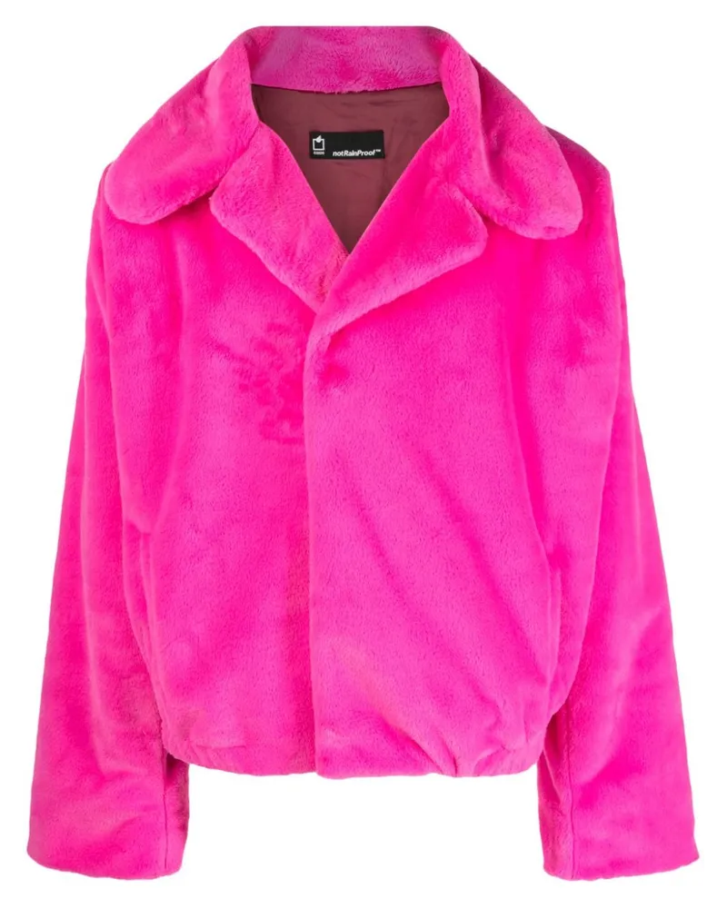 STYLAND Jacke aus Faux Fur mit breitem Kragen Rosa