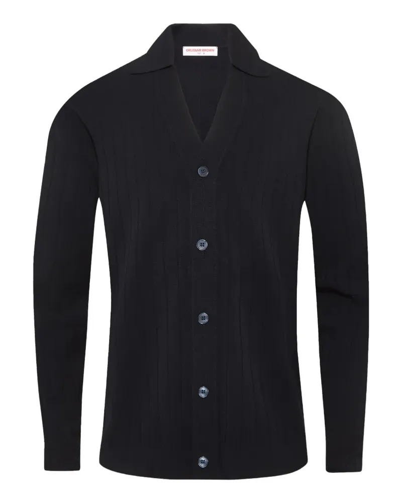 Orlebar Brown Bastian collared buttoned cardigan - Blau Blau