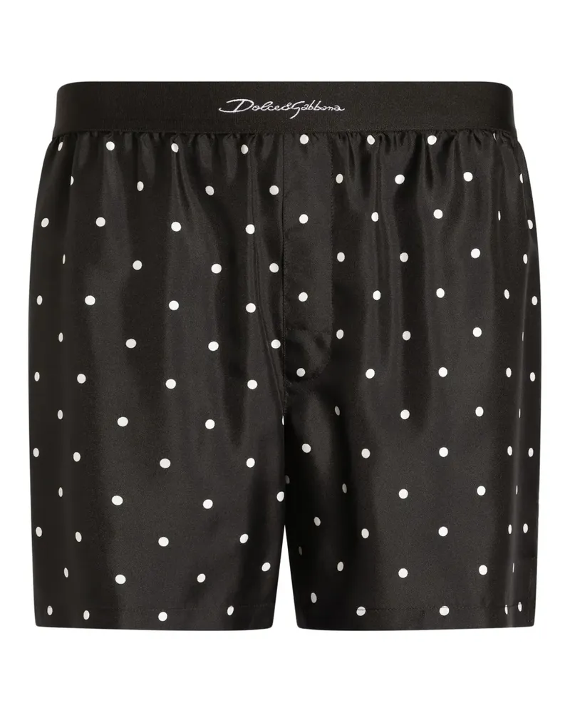 Dolce & Gabbana Boxershorts mit Polka Dots - Schwarz Schwarz