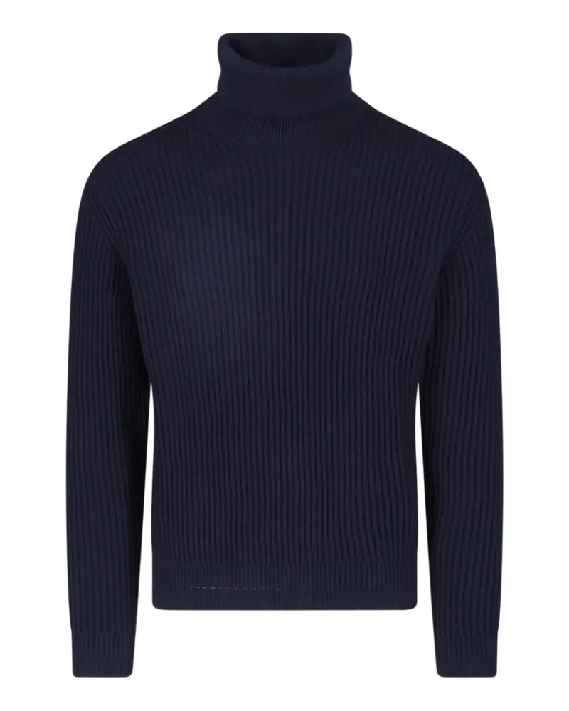 Zanone Gerippter Rollkragenpullover - Blau Blau