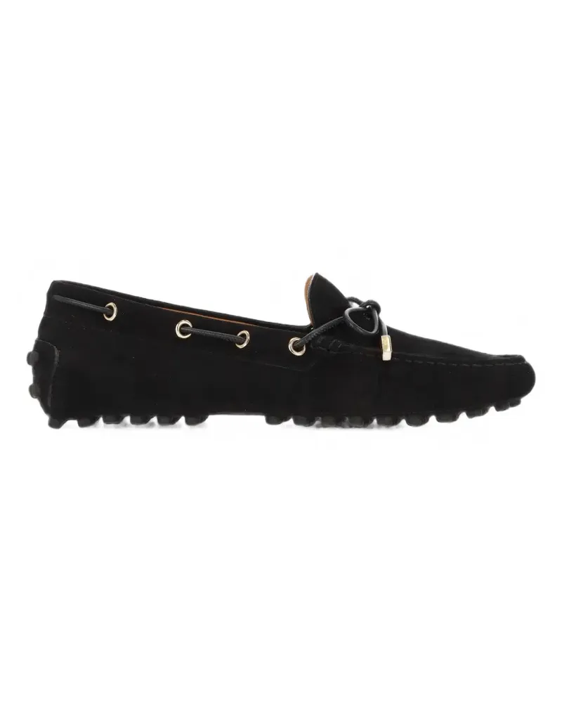 TOD'S bow-detail suede loafers - Schwarz Schwarz