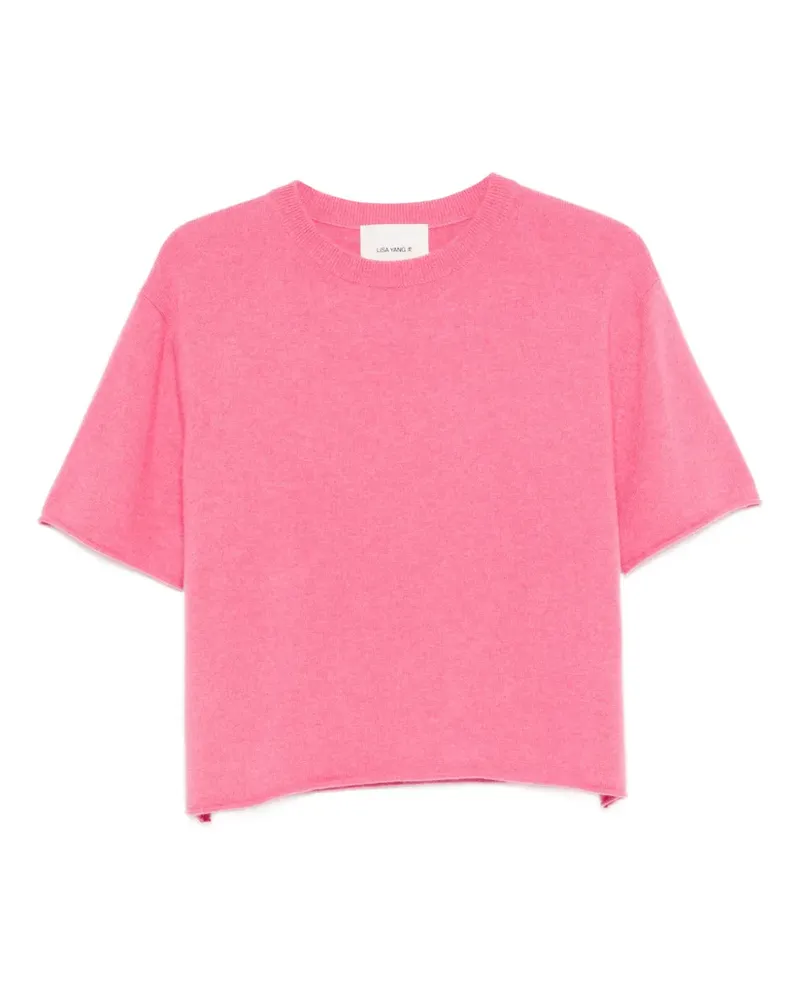 Lisa Yang Kurzärmeliger Pullover mit offenem Saum - Rosa Rosa