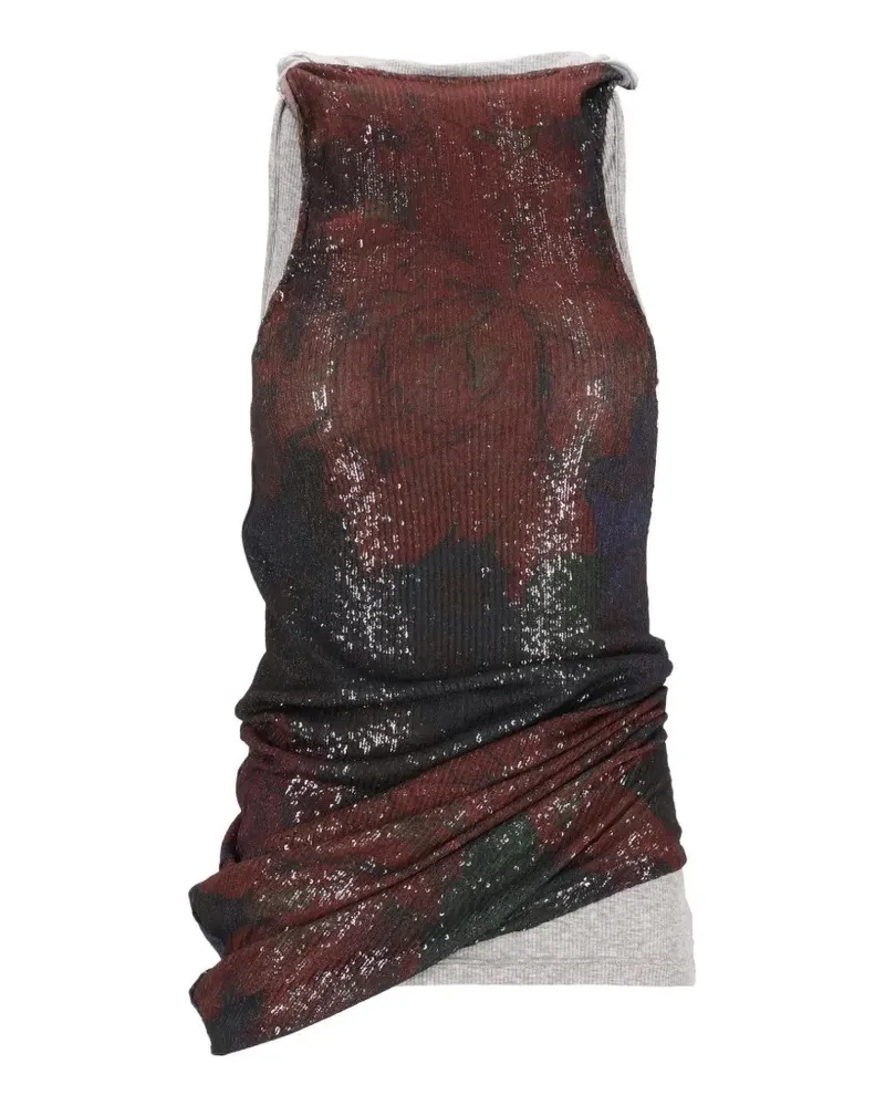 Maison Margiela printed draped top - Grau Grau