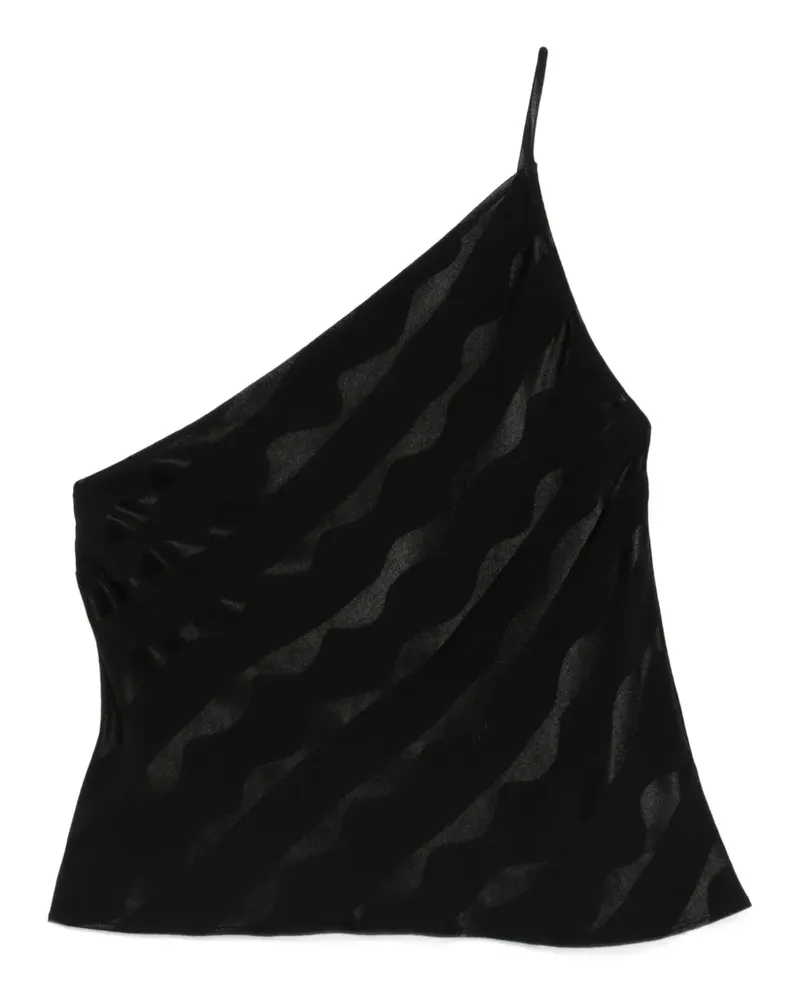 RIXO One-Shoulder-Top mit Wellenmuster - Schwarz Schwarz