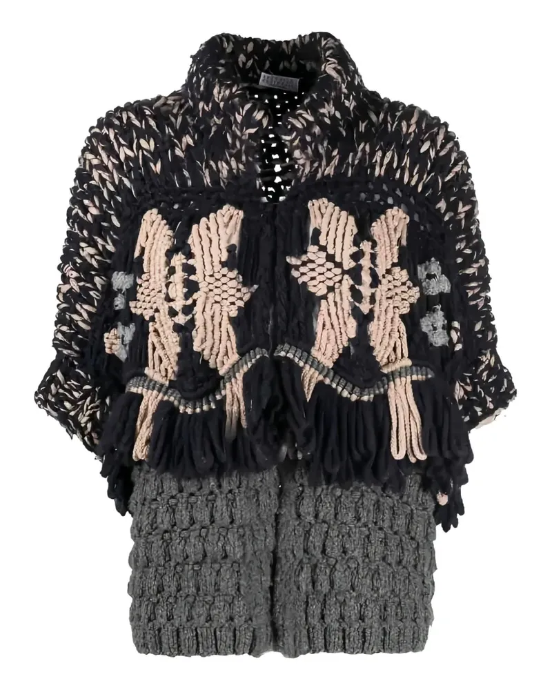 Brunello Cucinelli Pullover mit floraler Intarsie - Schwarz Schwarz