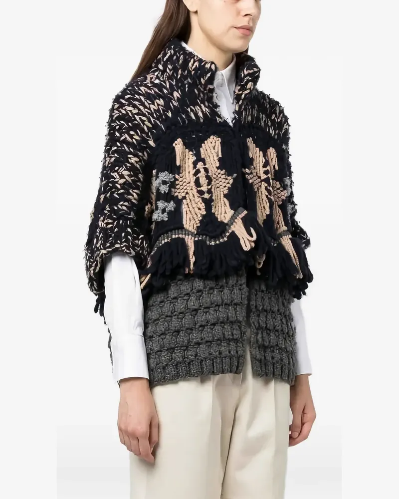 Brunello Cucinelli Pullover mit floraler Intarsie - Schwarz Schwarz