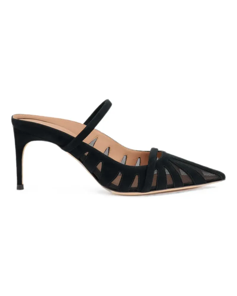 Malone Souliers Aurora Mules mit Mesh-Einsatz - Schwarz Schwarz