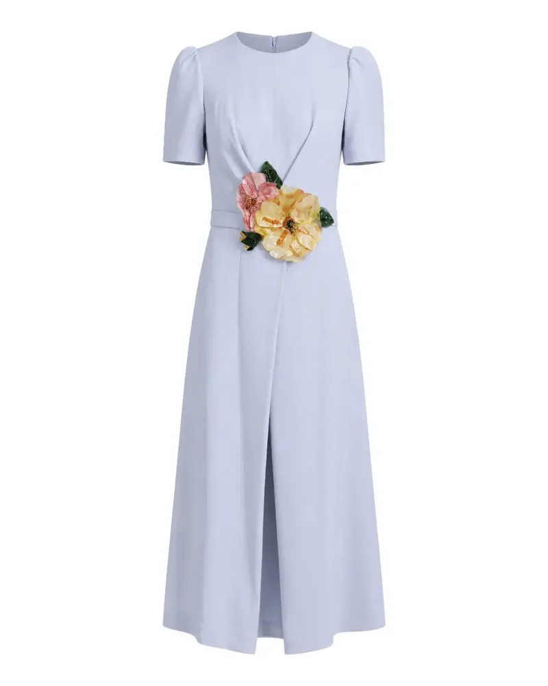 Dolce & Gabbana Cadi Midikleid mit Blumenapplikation - Blau Blau
