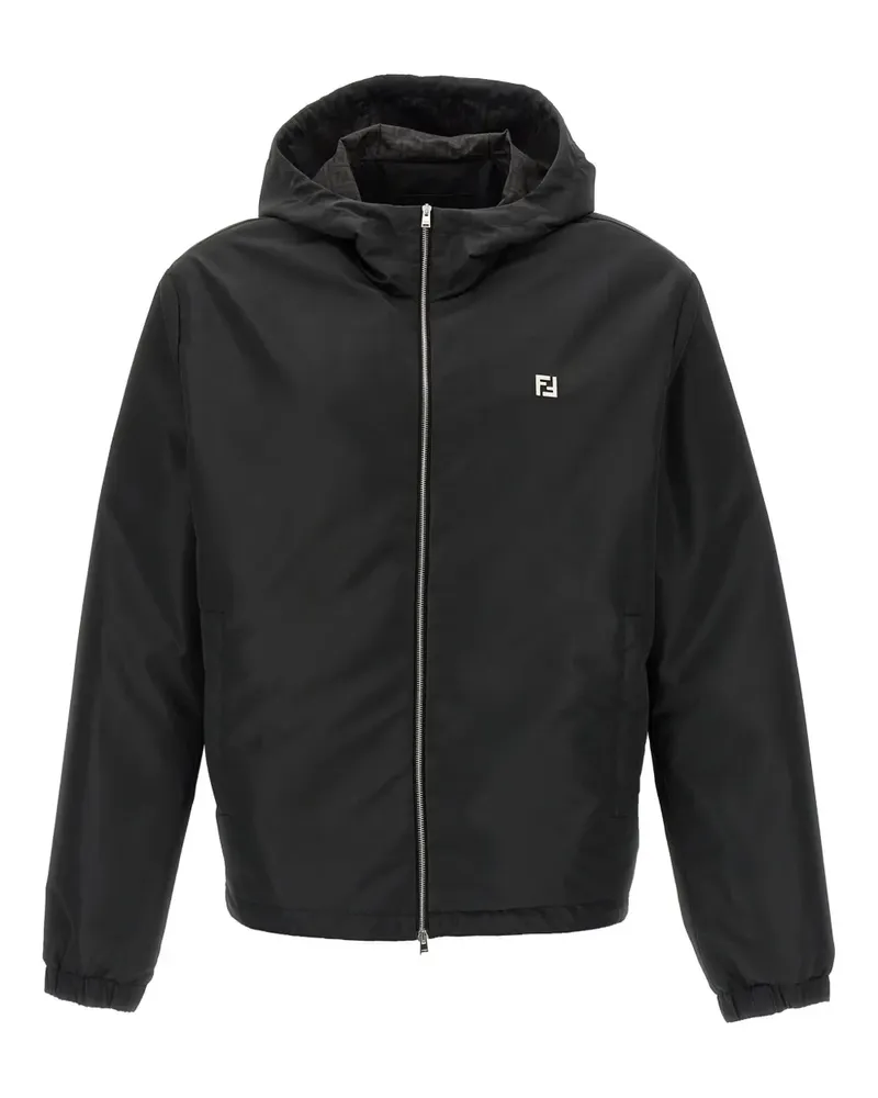 Fendi Bomberjacke mit Logo - Schwarz Schwarz