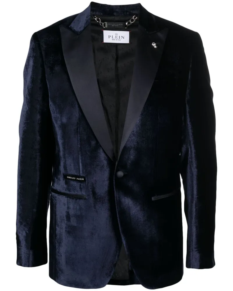 Philipp Plein Sakko in Samtoptik - Blau Blau