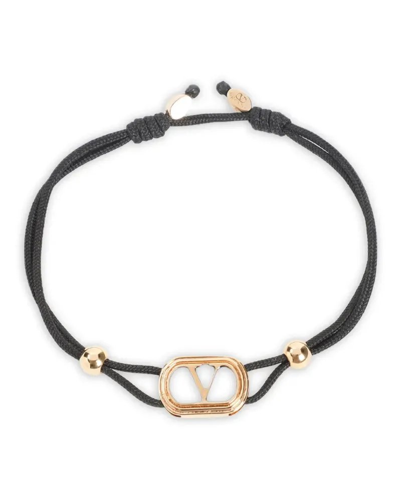 Valentino Garavani Goldfarbenes Armband mit schwarzen Steinen Schwarz