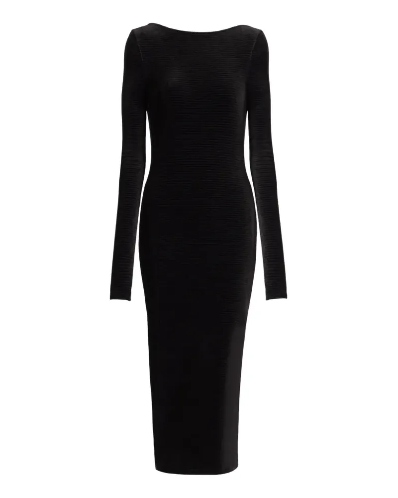 Balmain Langes Samtkleid - Schwarz Schwarz