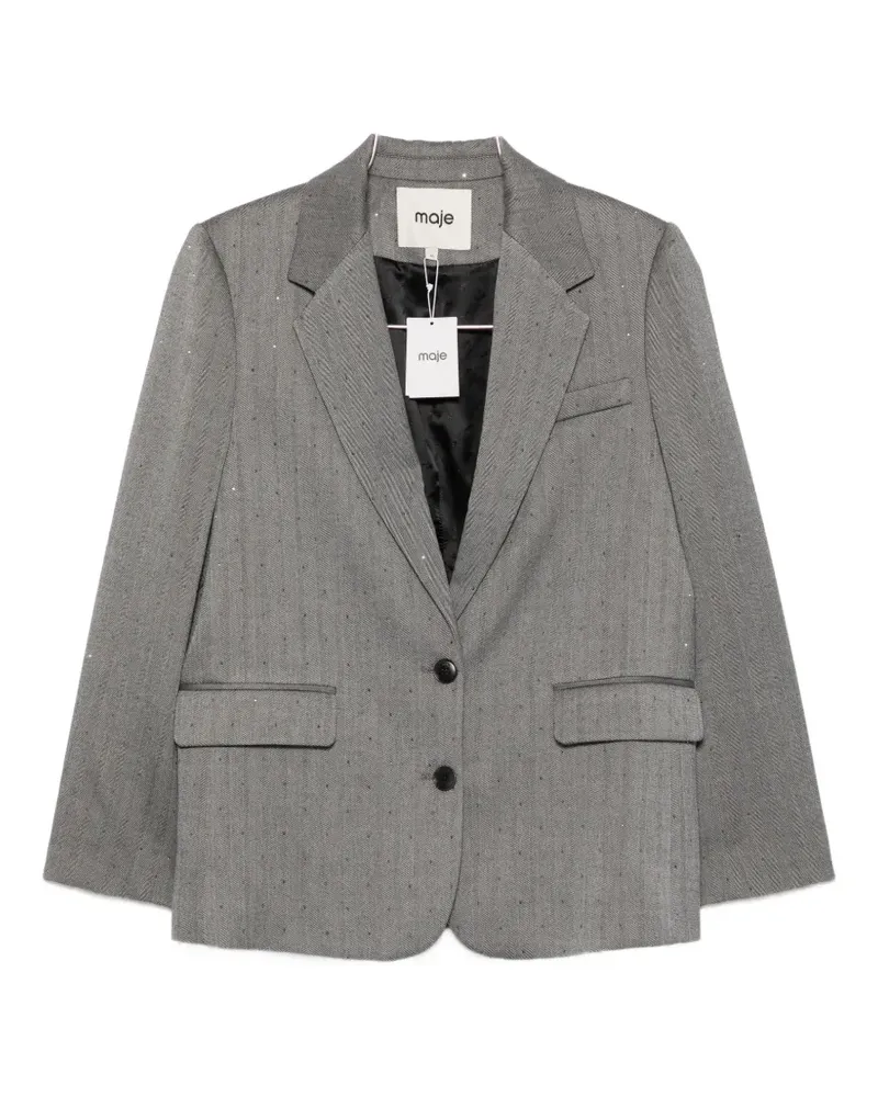 Maje striped crystal-embellished blazer - Grau Grau
