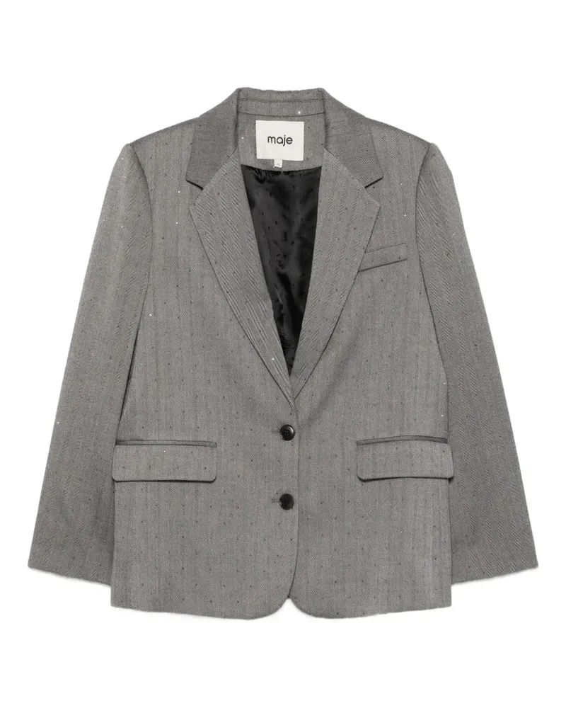 Maje striped crystal-embellished blazer - Grau Grau