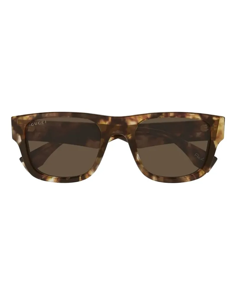 Gucci havana-pattern square-frame sunglasses - Braun Braun