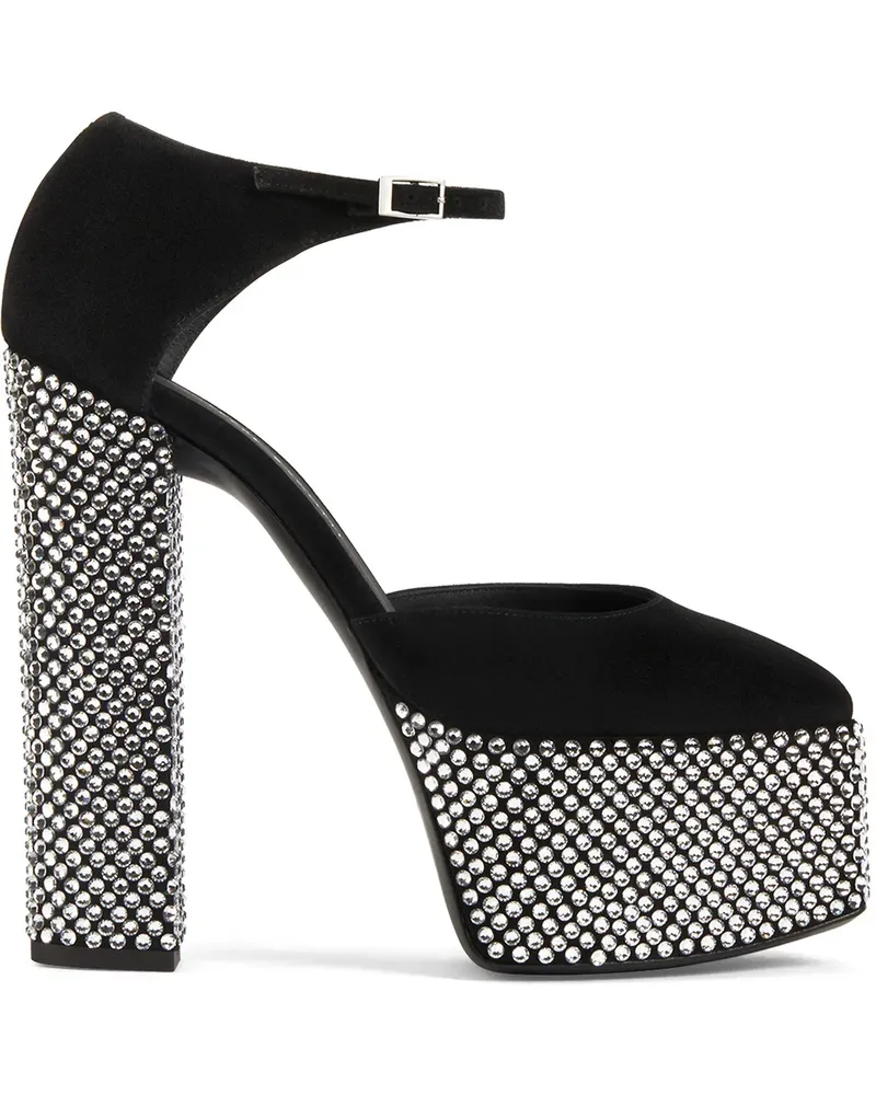 Giuseppe Zanotti Plateau-Sandalen mit Kristallen - Schwarz Schwarz