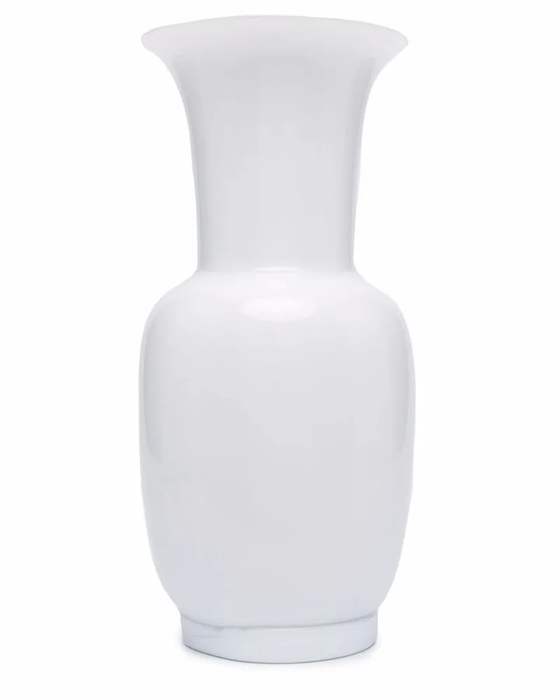 Venini Opalino Vase (37cm x 16cm) - Weiß Weiß