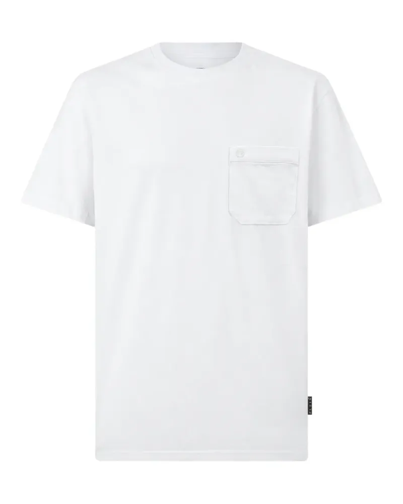 Philipp Plein T-Shirt mit rundem Ausschnitt und Brusttasche - Weiß Weiß