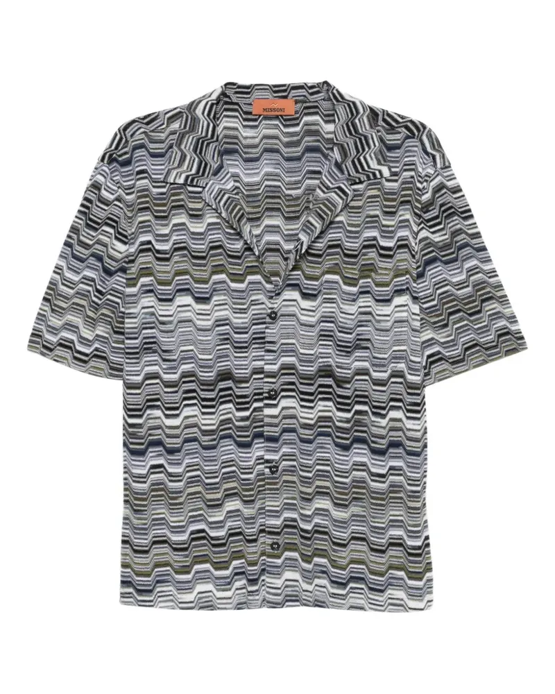 Missoni zigzag-knit camp-collar shirt - Grau Grau