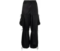 Gerade Hose in Satinoptik - Schwarz