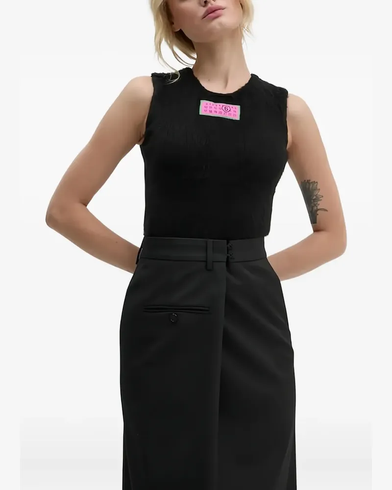 Maison Margiela Trägershirt mit Logo-Patch - Schwarz Schwarz