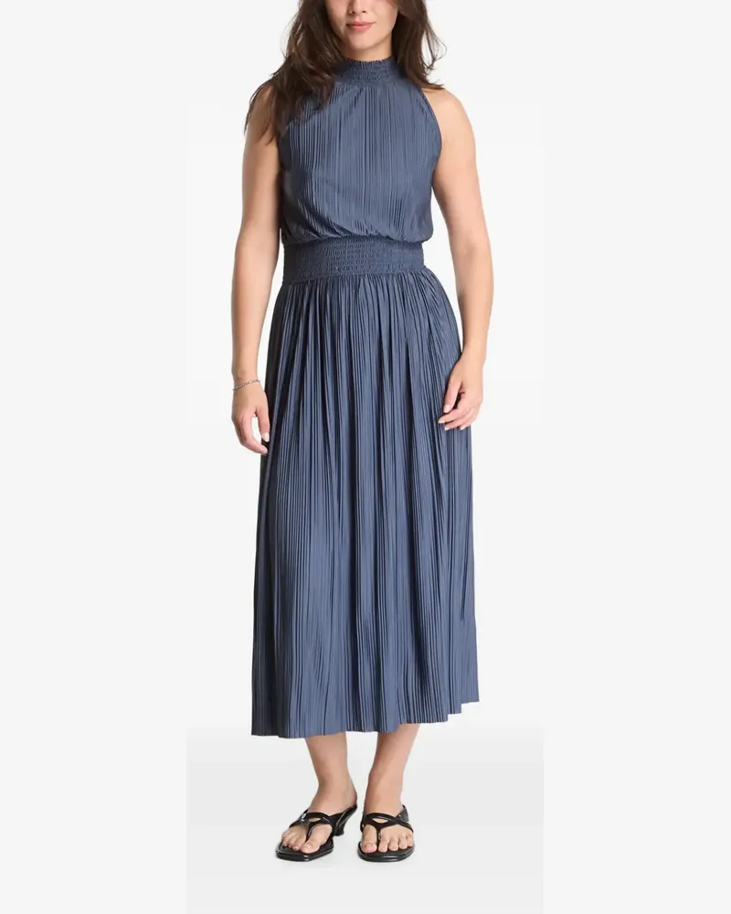 Samsøe & Samsøe Uma plissé-effect shirred midi dress - Blau Blau