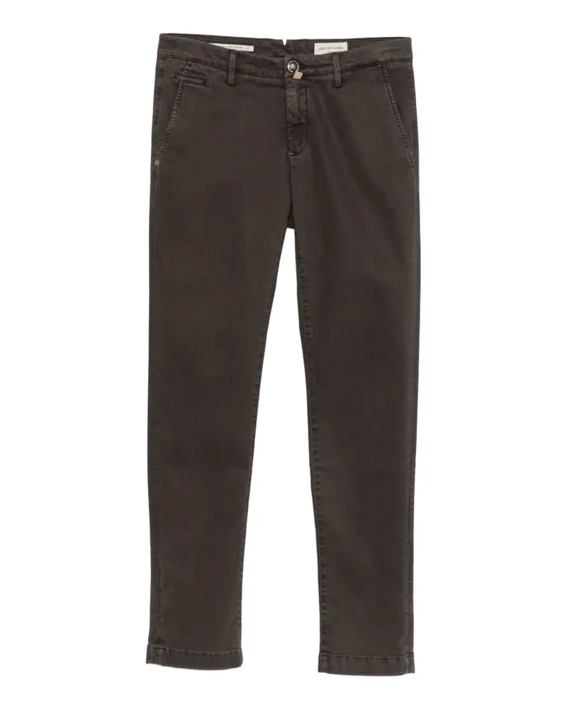 Jacob Cohën Gerade Hose mit Logo-Patch - Braun Braun
