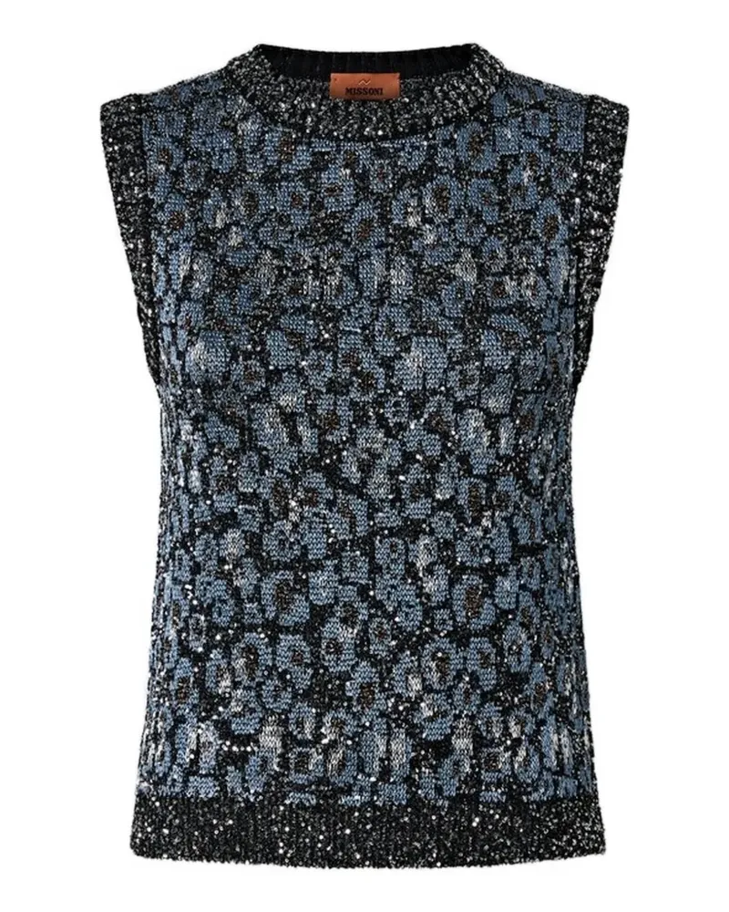 Missoni Jacquard-Top mit Tiermotiv - Blau Blau