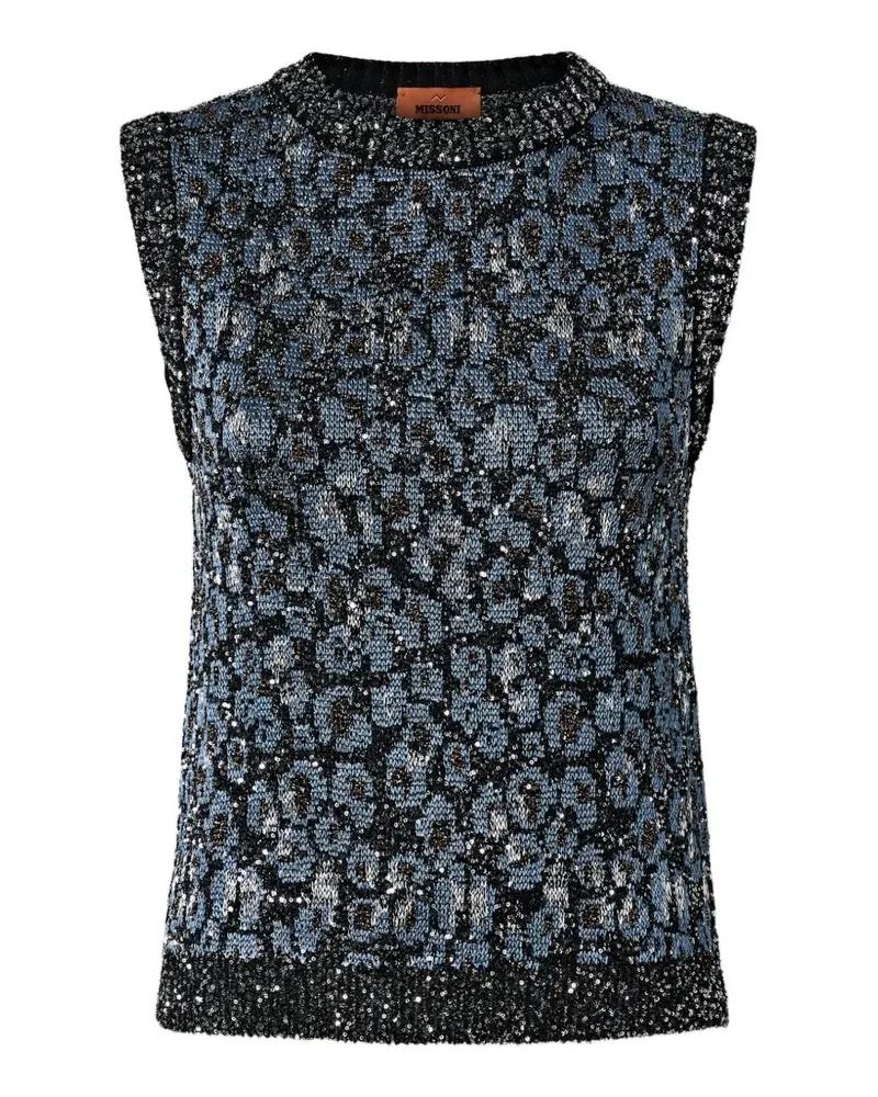 Missoni animal-jacquard top - Blau Blau