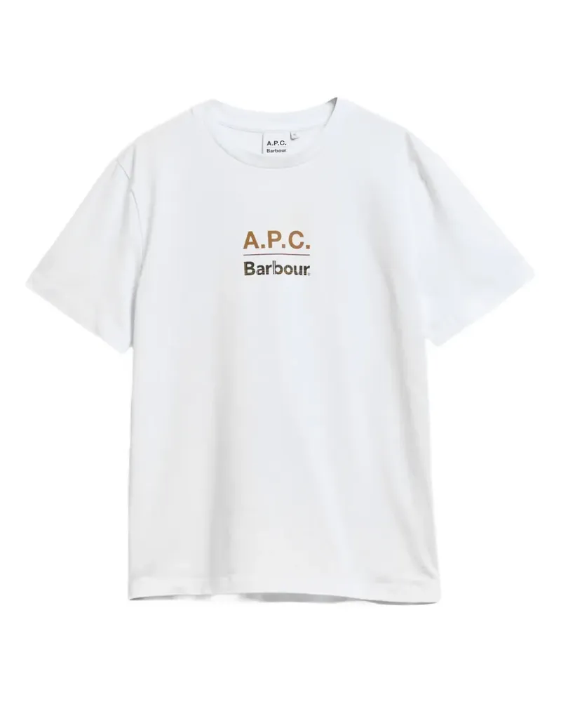 Barbour x A.P.C. T-Shirt mit Logo - Weiß Weiß