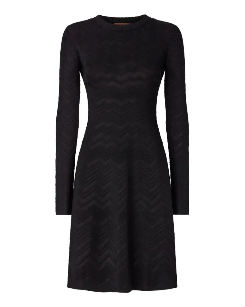 Missoni chevron long-sleeve mini dress - Schwarz Schwarz