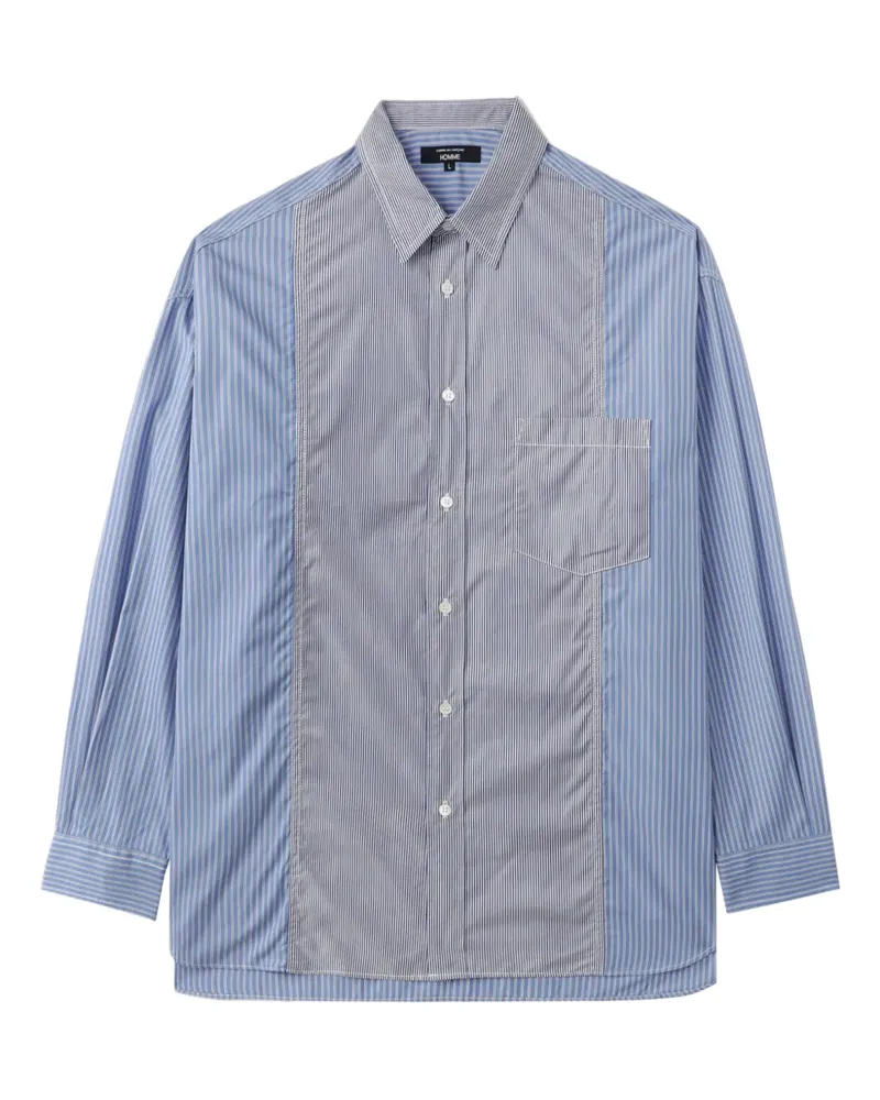 Comme des Garçons Gestreiftes Hemd im Patchwork-Look - Blau Blau