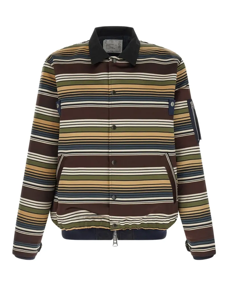 Sacai striped bomber jacket - Braun Braun